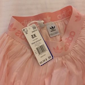 Adidas sheer/lined peach pleated skirt